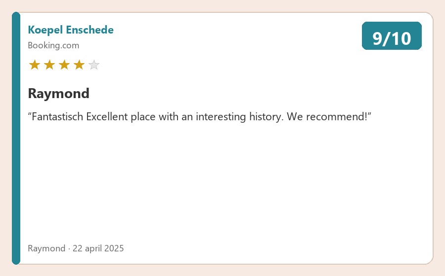 Review van Raymond via Booking.com