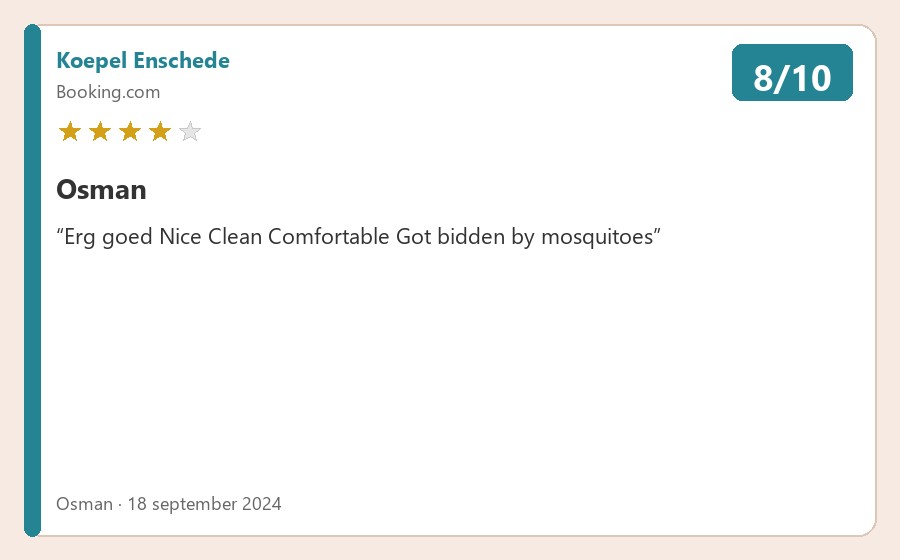 Review van Osman via Booking.com
