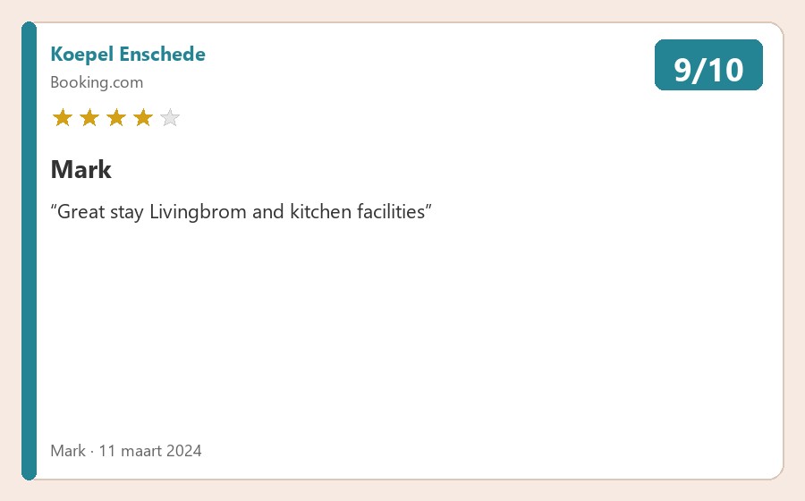 Review van Mark via Booking.com