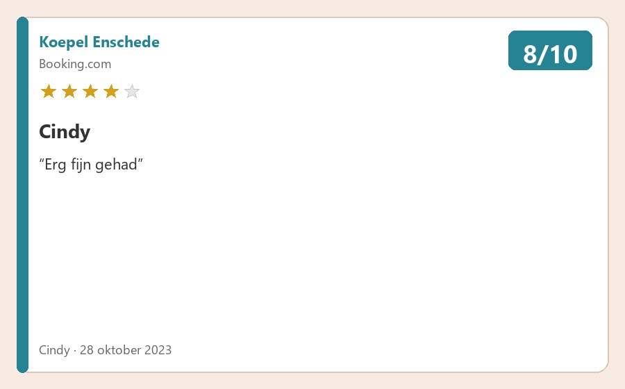Review van Cindy via Booking.com
