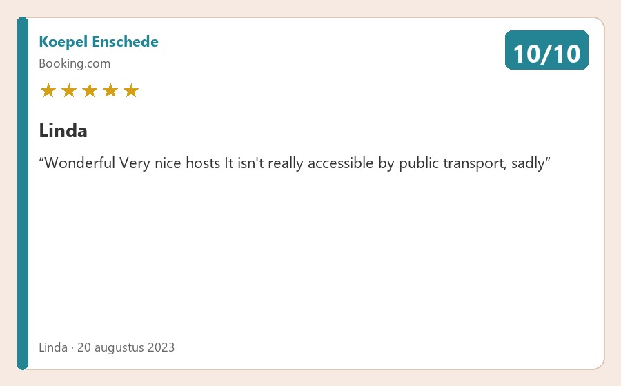 Review van Linda via Booking.com