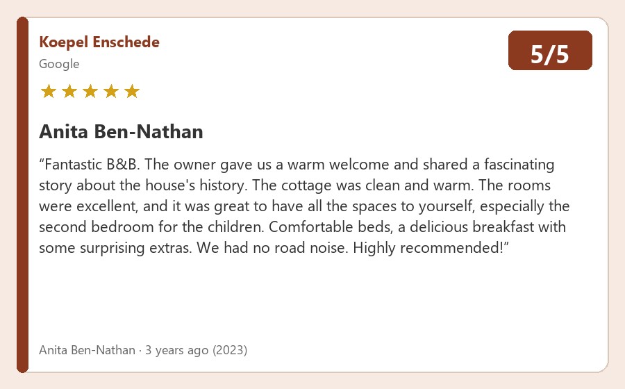Review van Anita Ben-Nathan via Google