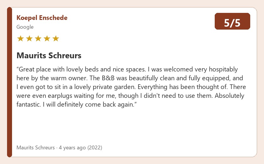 Review van Maurits Schreurs via Google